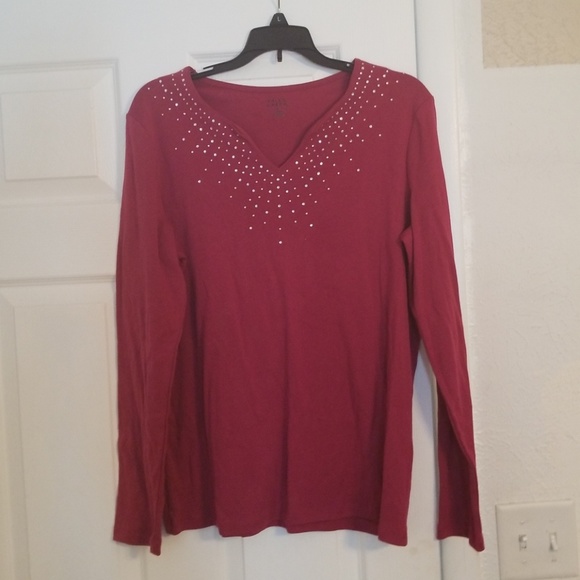 Long sleeve blouse dark mauve brand new - Picture 1 of 1